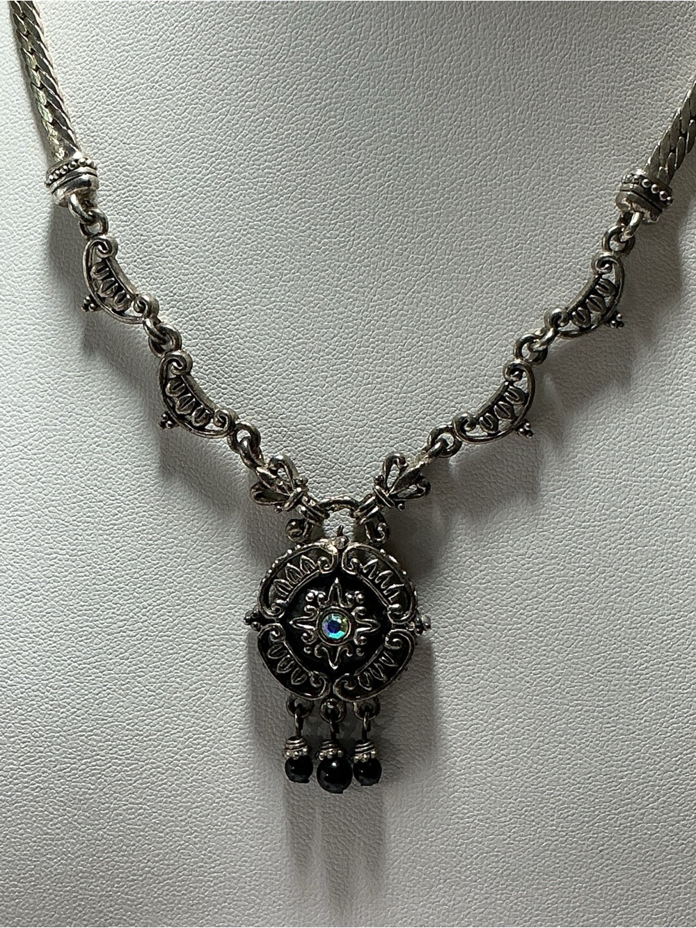 Silver Tone Ornate Victorian Revival Choker Necklace